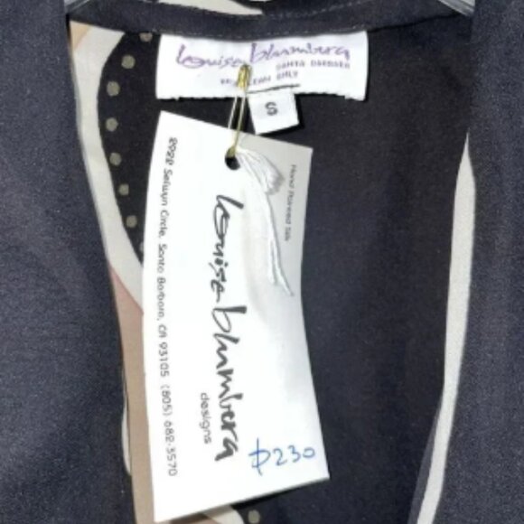 Louise Blumberg Designs S Lagenlook Painted Silk Tunic Wearable Art NWT - Picture 3 of 4